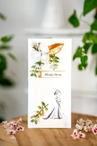 Ręcznie wykonana kartka ślubna